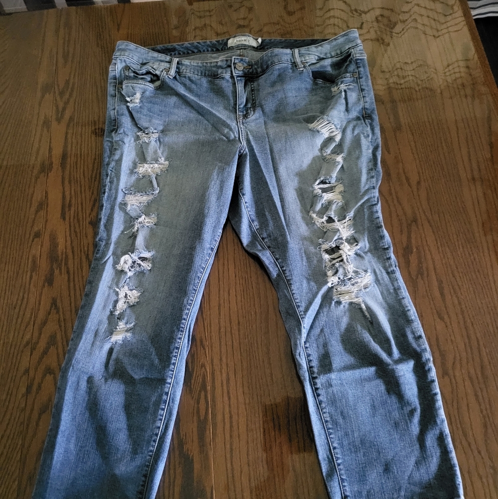 Plus Torrid Rip Front Jean
